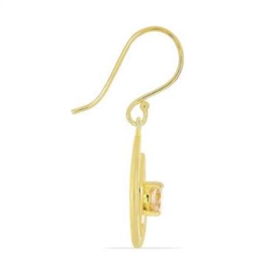 BUY ROSE QUARTZ GEMSTONE BRASS EARRINGS